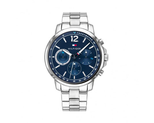 TOMMY HILFIGER 1791534 Uomo 44mm Acciaio Acciaio Blu Silver Multifunzione 5ATM