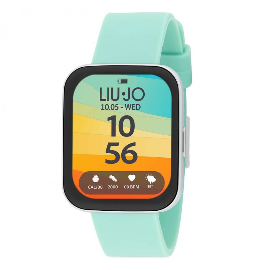 LIU JO SWLJ089 Unisex 36x44mm Acciaio Silicone Silver Azzurro SmartWatch IP67